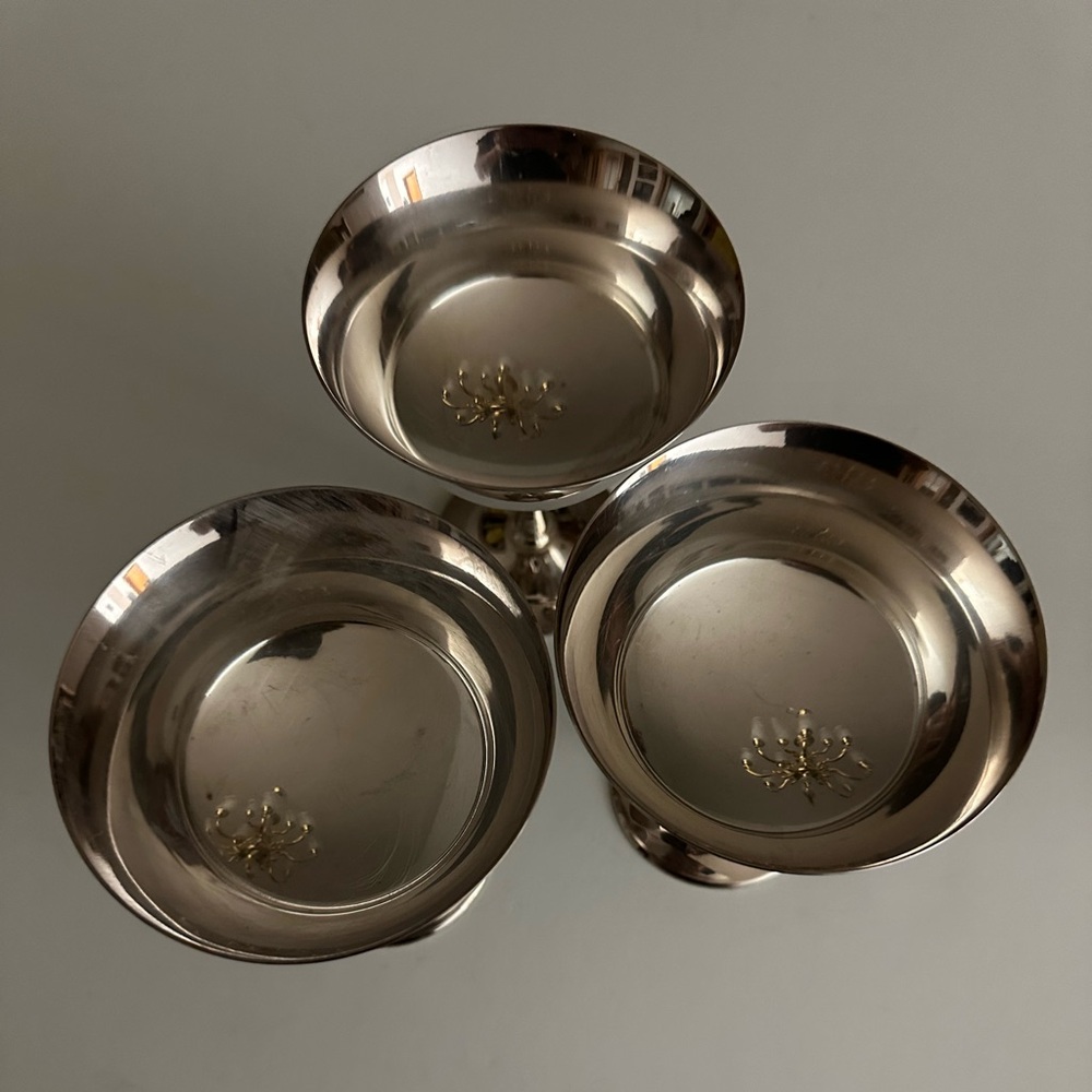 Three Silver Plated Goblets Made in Italy